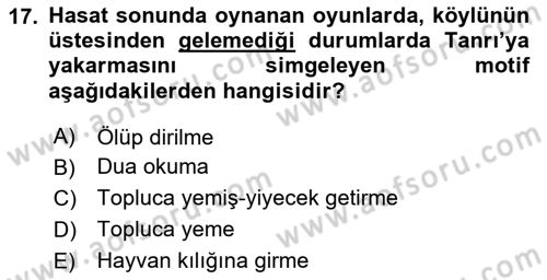 Türk Tiyatrosu Dersi 2023 - 2024 Yılı (Vize) Ara Sınav Soruları 17. Soru