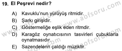 Türk Tiyatrosu Dersi 2023 - 2024 Yılı (Vize) Ara Sınav Soruları 19. Soru