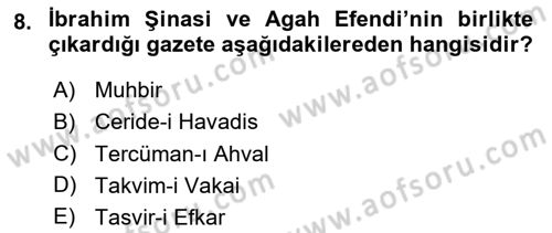 Türk Tiyatrosu Dersi 2023 - 2024 Yılı (Vize) Ara Sınav Soruları 8. Soru