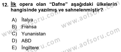 Türk Tiyatrosu Dersi 2023 - 2024 Yılı (Final) Dönem Sonu Sınav Soruları 12. Soru