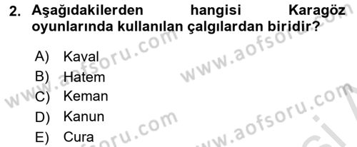 Türk Tiyatrosu Dersi 2023 - 2024 Yılı (Final) Dönem Sonu Sınav Soruları 2. Soru