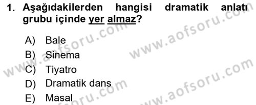 Türk Tiyatrosu Dersi 2024 - 2025 Yılı (Vize) Ara Sınav Soruları 1. Soru