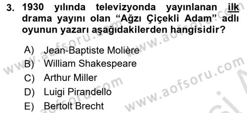 Türk Tiyatrosu Dersi 2024 - 2025 Yılı (Vize) Ara Sınav Soruları 3. Soru