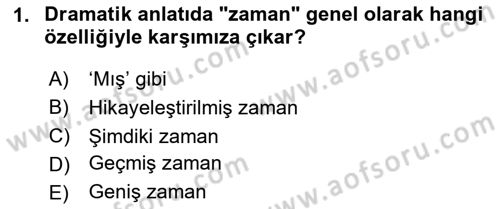 Türk Tiyatrosu Dersi 2024 - 2025 Yılı (Final) Dönem Sonu Sınav Soruları 1. Soru