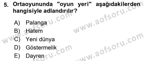 Türk Tiyatrosu Dersi 2024 - 2025 Yılı Yaz Okulu Sınav Soruları 5. Soru