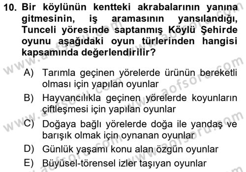 Türk Tiyatrosu Dersi 2025 - 2026 Yılı (Vize) Ara Sınav Soruları 10. Soru