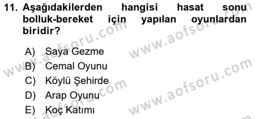 Türk Tiyatrosu Dersi 2025 - 2026 Yılı (Vize) Ara Sınav Soruları 11. Soru
