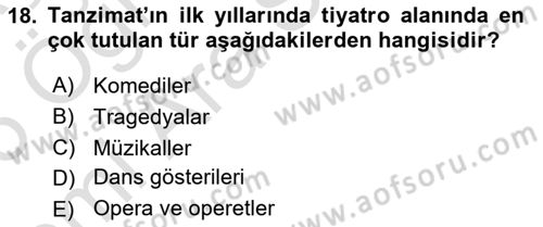 Türk Tiyatrosu Dersi 2025 - 2026 Yılı (Vize) Ara Sınav Soruları 18. Soru