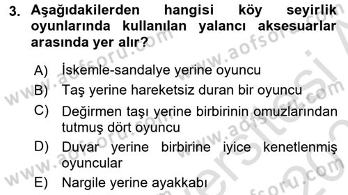 Türk Tiyatrosu Dersi 2025 - 2026 Yılı (Vize) Ara Sınav Soruları 3. Soru