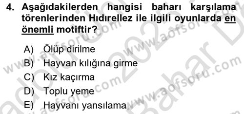Türk Tiyatrosu Dersi 2025 - 2026 Yılı (Vize) Ara Sınav Soruları 4. Soru