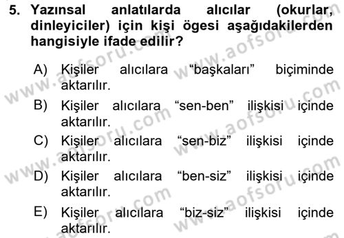 Türk Tiyatrosu Dersi 2025 - 2026 Yılı (Vize) Ara Sınav Soruları 5. Soru
