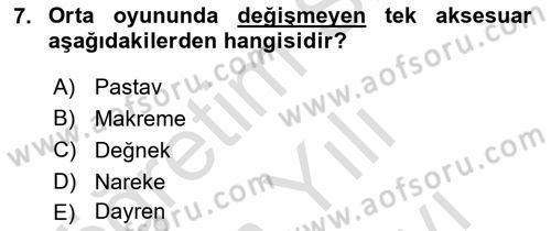 Türk Tiyatrosu Dersi 2025 - 2026 Yılı (Vize) Ara Sınav Soruları 7. Soru