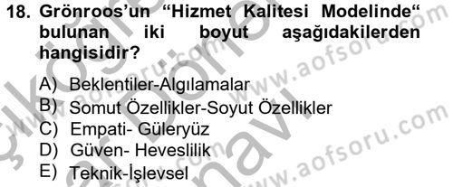 Kalite Yönetim Sistemleri Dersi 2012 - 2013 Yılı (Final) Dönem Sonu Sınav Soruları 18. Soru