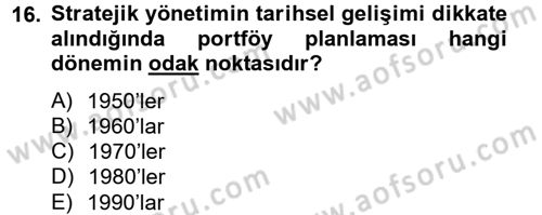 Kalite Yönetim Sistemleri Dersi 2013 - 2014 Yılı (Final) Dönem Sonu Sınav Soruları 16. Soru