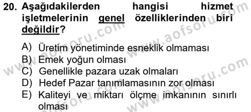 Kalite Yönetim Sistemleri Dersi 2013 - 2014 Yılı (Final) Dönem Sonu Sınav Soruları 20. Soru