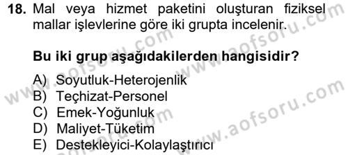 Kalite Yönetim Sistemleri Dersi 2013 - 2014 Yılı Tek Ders Sınav Soruları 18. Soru