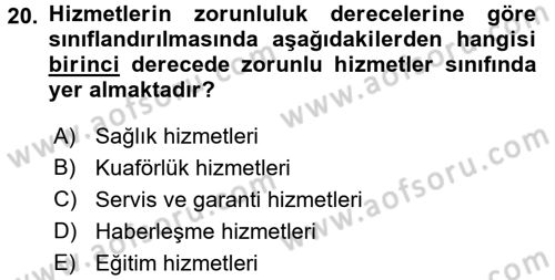Kalite Yönetim Sistemleri Dersi 2015 - 2016 Yılı Tek Ders Sınav Soruları 20. Soru