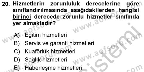 Kalite Yönetim Sistemleri Dersi 2016 - 2017 Yılı 3 Ders Sınav Soruları 20. Soru