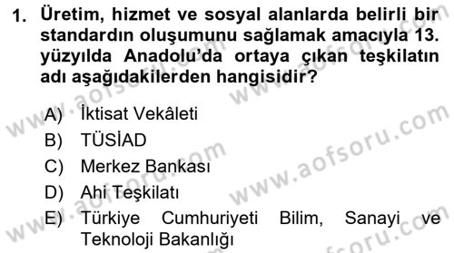 Kalite Yönetim Sistemleri Dersi 2016 - 2017 Yılı (Final) Dönem Sonu Sınav Soruları 1. Soru