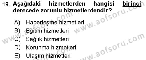 Kalite Yönetim Sistemleri Dersi 2016 - 2017 Yılı (Final) Dönem Sonu Sınav Soruları 19. Soru