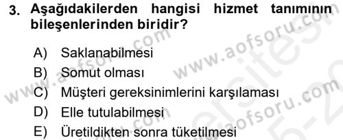 Konaklama Hizmetlerinde Kalite Yönetimi Dersi 2015 - 2016 Yılı Tek Ders Sınav Soruları 3. Soru