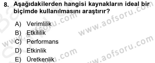 Konaklama Hizmetlerinde Kalite Yönetimi Dersi 2017 - 2018 Yılı (Final) Dönem Sonu Sınav Soruları 8. Soru