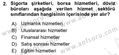 Konaklama Hizmetlerinde Kalite Yönetimi Dersi 2018 - 2019 Yılı (Vize) Ara Sınav Soruları 2. Soru