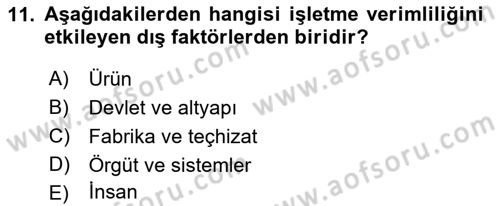 Konaklama Hizmetlerinde Kalite Yönetimi Dersi 2018 - 2019 Yılı (Final) Dönem Sonu Sınav Soruları 11. Soru