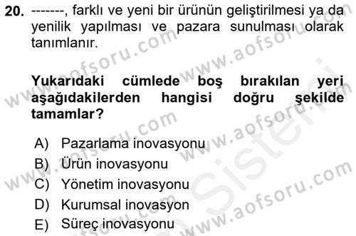 Konaklama Hizmetlerinde Kalite Yönetimi Dersi 2018 - 2019 Yılı (Final) Dönem Sonu Sınav Soruları 20. Soru