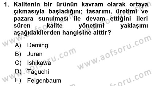 Konaklama Hizmetlerinde Kalite Yönetimi Dersi 2020 - 2021 Yılı Yaz Okulu Sınav Soruları 1. Soru