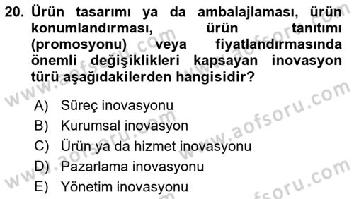 Konaklama Hizmetlerinde Kalite Yönetimi Dersi 2020 - 2021 Yılı Yaz Okulu Sınav Soruları 20. Soru