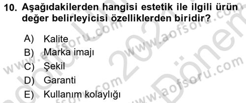Konaklama Hizmetlerinde Kalite Yönetimi Dersi 2021 - 2022 Yılı (Final) Dönem Sonu Sınav Soruları 10. Soru