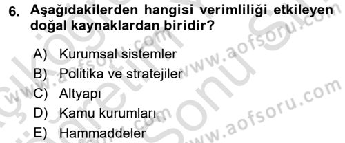 Konaklama Hizmetlerinde Kalite Yönetimi Dersi 2023 - 2024 Yılı (Final) Dönem Sonu Sınav Soruları 6. Soru