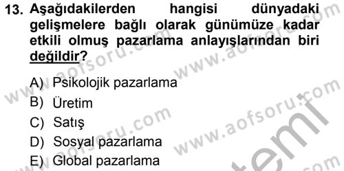 Tarım Ekonomisi Dersi 2012 - 2013 Yılı (Final) Dönem Sonu Sınav Soruları 13. Soru