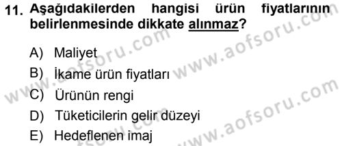 Tarım Ekonomisi Dersi 2013 - 2014 Yılı (Final) Dönem Sonu Sınav Soruları 11. Soru