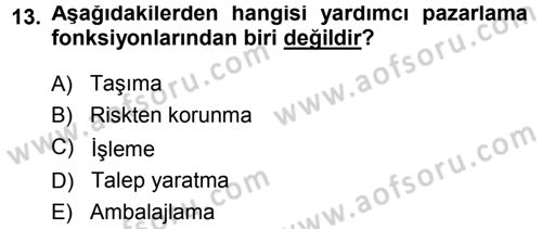 Tarım Ekonomisi Dersi 2013 - 2014 Yılı (Final) Dönem Sonu Sınav Soruları 13. Soru