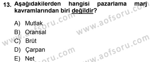 Tarım Ekonomisi Dersi 2014 - 2015 Yılı (Final) Dönem Sonu Sınav Soruları 13. Soru