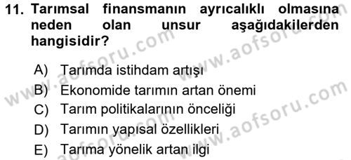 Tarım Ekonomisi Dersi 2015 - 2016 Yılı (Final) Dönem Sonu Sınav Soruları 11. Soru