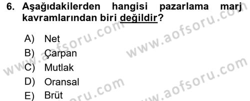 Tarım Ekonomisi Dersi 2015 - 2016 Yılı (Final) Dönem Sonu Sınav Soruları 6. Soru