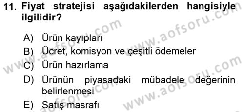 Tarım Ekonomisi Dersi 2016 - 2017 Yılı (Final) Dönem Sonu Sınav Soruları 11. Soru