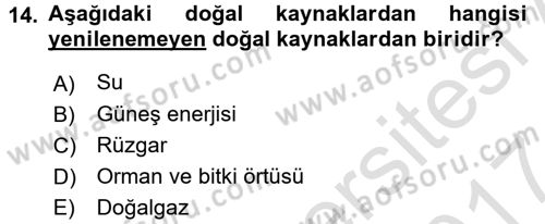 Tarım Ekonomisi Dersi 2016 - 2017 Yılı (Final) Dönem Sonu Sınav Soruları 14. Soru