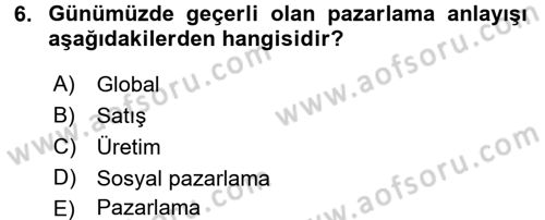 Tarım Ekonomisi Dersi 2016 - 2017 Yılı (Final) Dönem Sonu Sınav Soruları 6. Soru