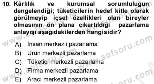 Tarım Ekonomisi Dersi 2017 - 2018 Yılı (Final) Dönem Sonu Sınav Soruları 10. Soru