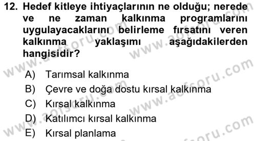 Tarım Ekonomisi Dersi 2017 - 2018 Yılı (Final) Dönem Sonu Sınav Soruları 12. Soru