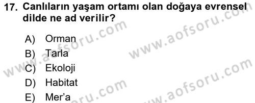 Tarım Ekonomisi Dersi 2017 - 2018 Yılı (Final) Dönem Sonu Sınav Soruları 17. Soru