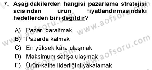 Tarım Ekonomisi Dersi 2017 - 2018 Yılı (Final) Dönem Sonu Sınav Soruları 7. Soru