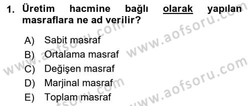 Tarım Ekonomisi Dersi 2018 - 2019 Yılı (Final) Dönem Sonu Sınav Soruları 1. Soru