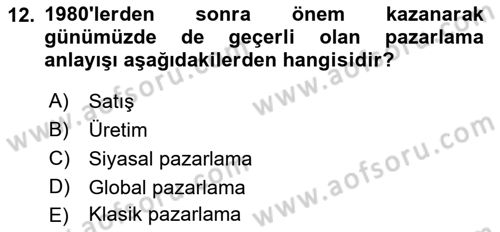 Tarım Ekonomisi Dersi 2018 - 2019 Yılı (Final) Dönem Sonu Sınav Soruları 12. Soru