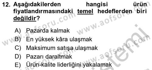 Tarım Ekonomisi Dersi 2018 - 2019 Yılı Yaz Okulu Sınav Soruları 12. Soru