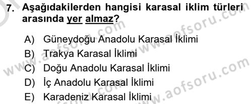 Tarım Ekonomisi Dersi 2020 - 2021 Yılı Yaz Okulu Sınav Soruları 7. Soru